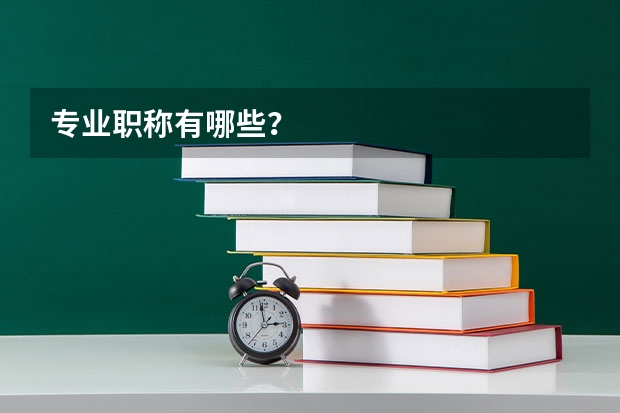 專業職稱有哪些？