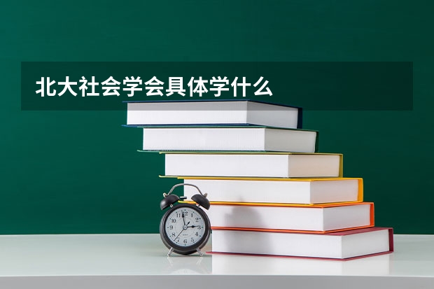 北大社會學(xué)會具體學(xué)什么